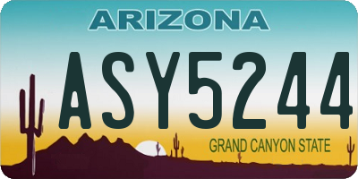 AZ license plate ASY5244