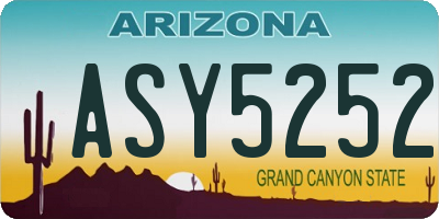 AZ license plate ASY5252