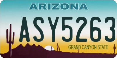 AZ license plate ASY5263