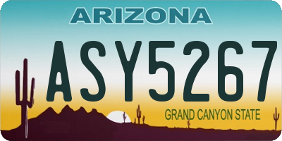AZ license plate ASY5267