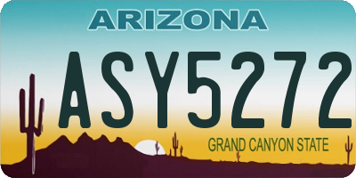 AZ license plate ASY5272