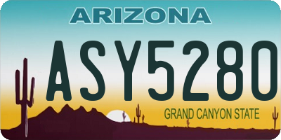 AZ license plate ASY5280