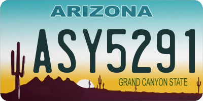 AZ license plate ASY5291