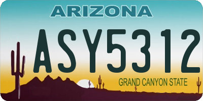 AZ license plate ASY5312