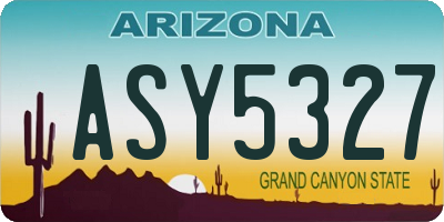 AZ license plate ASY5327
