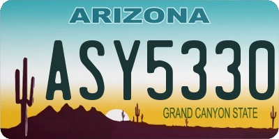 AZ license plate ASY5330