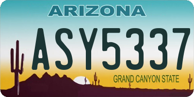 AZ license plate ASY5337