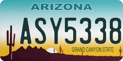 AZ license plate ASY5338