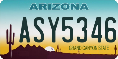 AZ license plate ASY5346