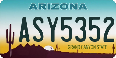 AZ license plate ASY5352