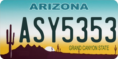 AZ license plate ASY5353