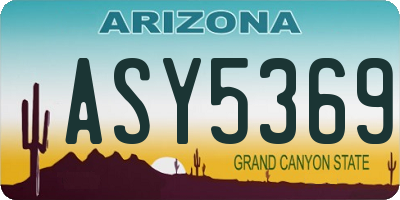 AZ license plate ASY5369