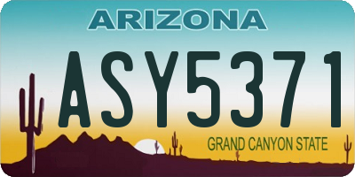 AZ license plate ASY5371