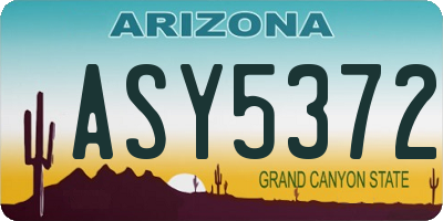 AZ license plate ASY5372