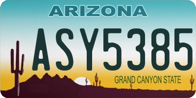 AZ license plate ASY5385