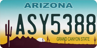 AZ license plate ASY5388