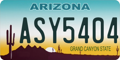 AZ license plate ASY5404