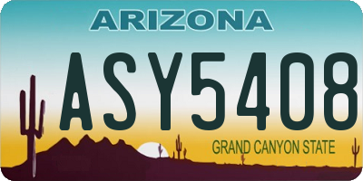 AZ license plate ASY5408