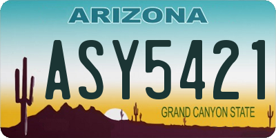 AZ license plate ASY5421
