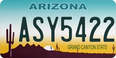 AZ license plate ASY5422