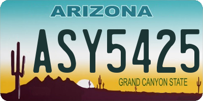 AZ license plate ASY5425