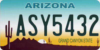 AZ license plate ASY5432
