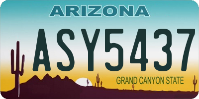 AZ license plate ASY5437