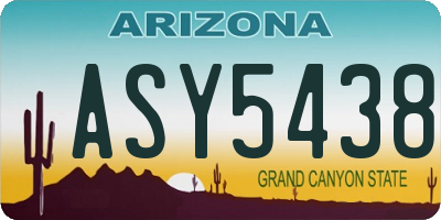 AZ license plate ASY5438