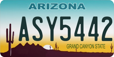 AZ license plate ASY5442