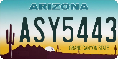 AZ license plate ASY5443