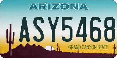 AZ license plate ASY5468