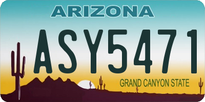 AZ license plate ASY5471