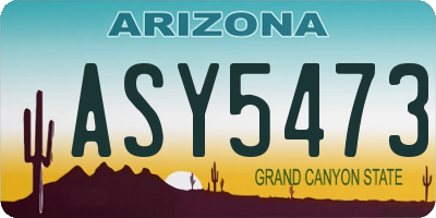 AZ license plate ASY5473