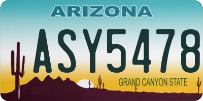AZ license plate ASY5478