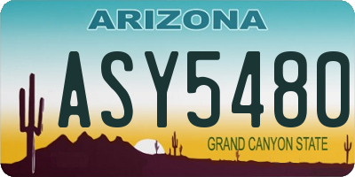 AZ license plate ASY5480