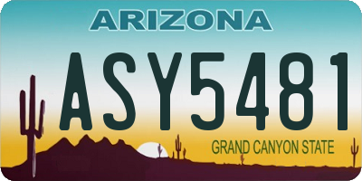 AZ license plate ASY5481