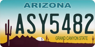 AZ license plate ASY5482