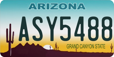 AZ license plate ASY5488