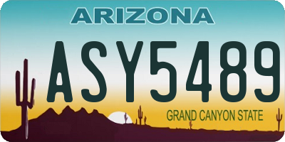 AZ license plate ASY5489