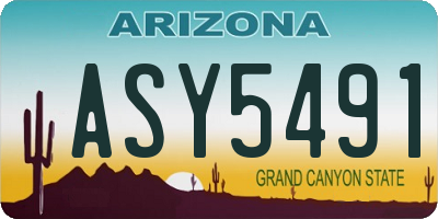 AZ license plate ASY5491