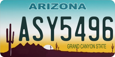 AZ license plate ASY5496