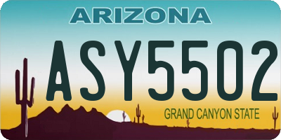 AZ license plate ASY5502