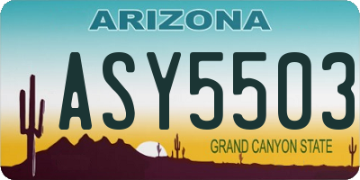 AZ license plate ASY5503