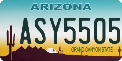 AZ license plate ASY5505