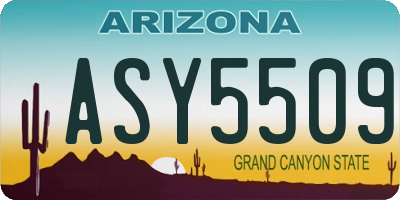 AZ license plate ASY5509