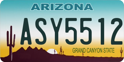 AZ license plate ASY5512