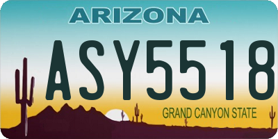 AZ license plate ASY5518