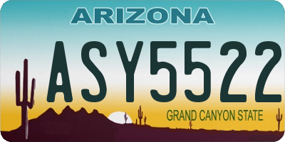 AZ license plate ASY5522