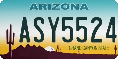 AZ license plate ASY5524