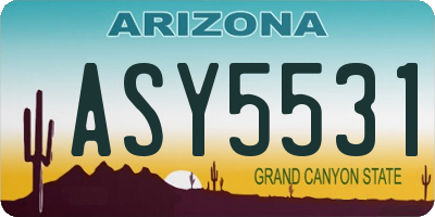 AZ license plate ASY5531